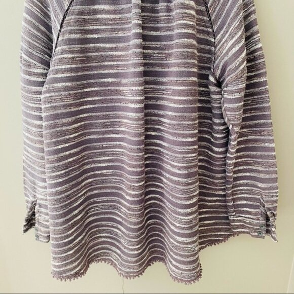 Free People Pullover Long Sleeve Top Gray/Purple Sz Small - Picture 8 of 11
